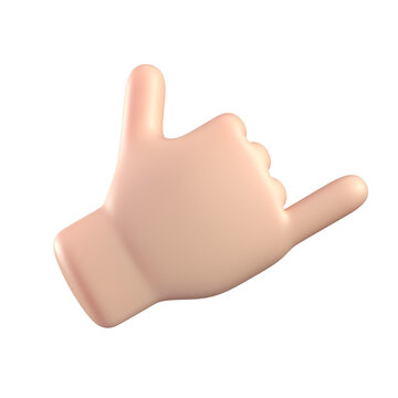 3d cartoon hands making phone call gesture, hand with call you back sign 3d rendering