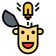 thinking filled outline icon style