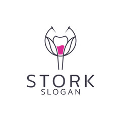 logo stork outline premium logo. Stork logo