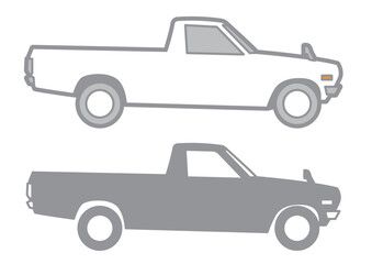 RETRO JAPANESE PICKUP - VECTOR ILLUSTRATOR ON WHITE BACKGROUND - SPORTCAR_T115 : 541668483