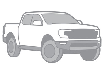 AMERICAN PICKUP TRUCK - VECTOR ILLUSTRATOR ON WHITE BACKGROUND - SPORTCAR_T114 : 541668496