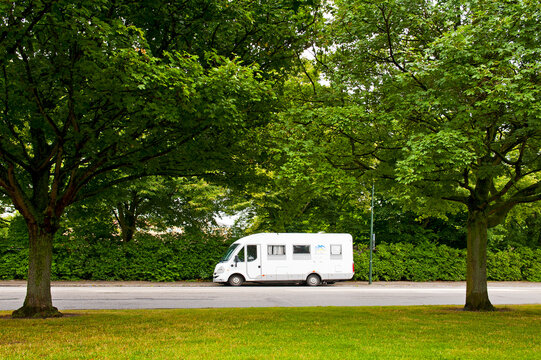 MALMO, SWEDEN - JUNE 29, 2014: Traveling in camper in Malmo