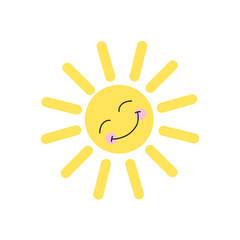 Sun icon flat design illustration