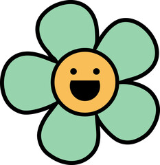 Groovy Flower Cartoon Character
