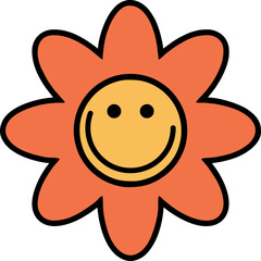 Groovy Flower Cartoon Character