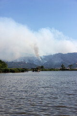 Fire at the idyllic Massaciuccoli Lake