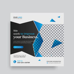 Digital Business marketing and corporate social media banner and Instagram post template design.