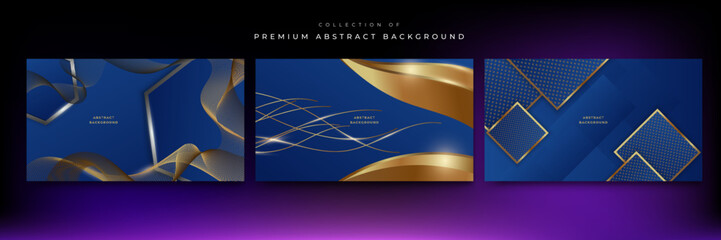 Luxury gold and blue abstract background