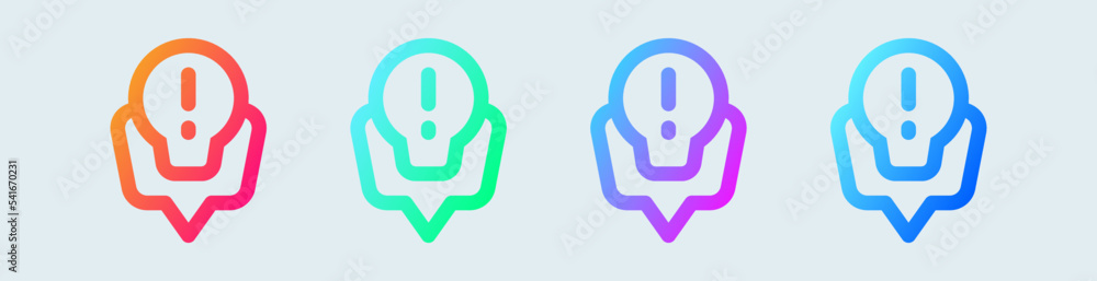 Poster tip line icon in gradient colors. solution signs vector illustration.