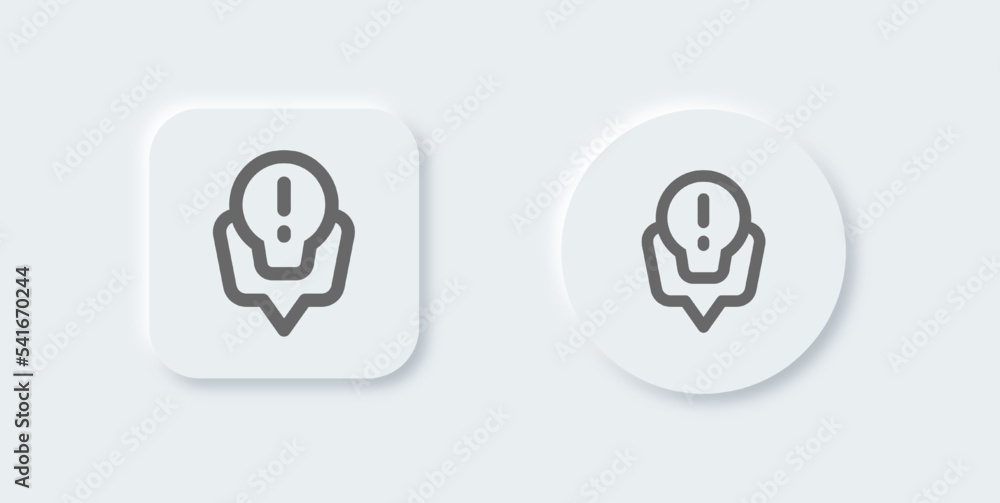 Poster tip line icon in neomorphic design style. solution signs vector illustration.