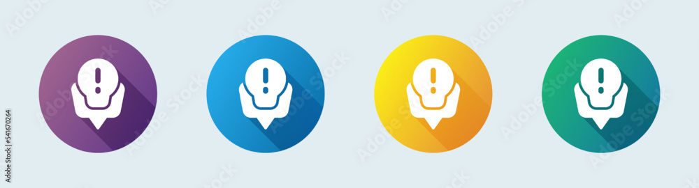 Poster tip solid icon in flat design style. solution signs vector illustration.