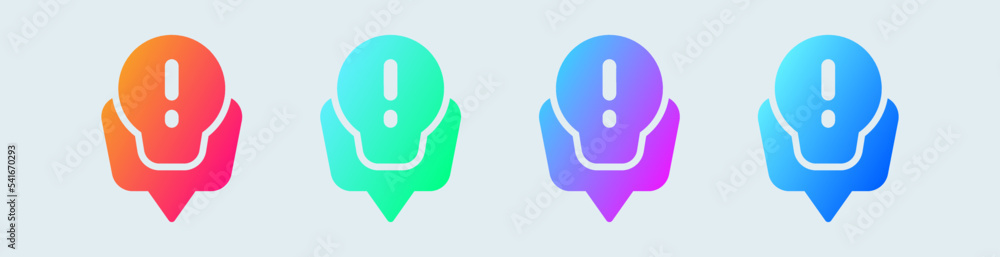 Poster tip solid icon in gradient colors. solution signs vector illustration.