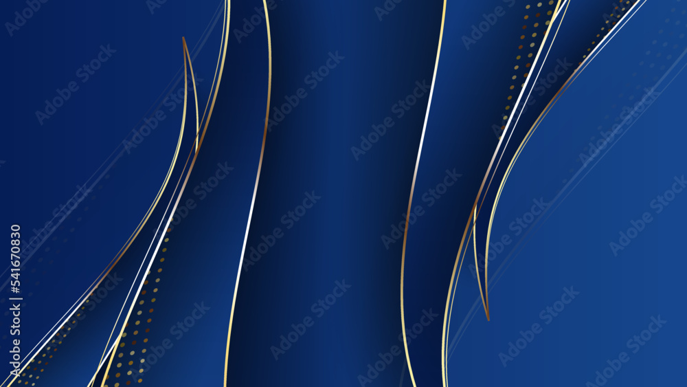 Wall mural abstract blue and gold shapes background