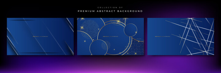 Abstract blue and gold shapes background