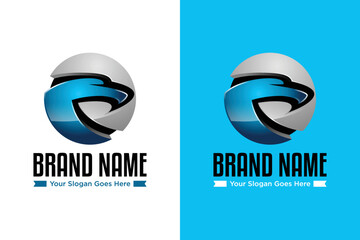 3d eagle head logo