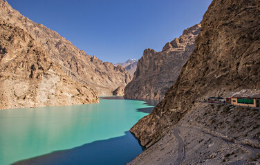 Attabad lake sunny view, Karakoram highway, Hunza vally, Pakistan