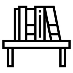 bookshelf line icon style