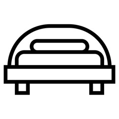 single bed line icon style