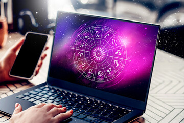 Astrological forecast for the zodiac signs. school of astrology. - obrazy, fototapety, plakaty