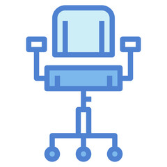 office chair two tone icon style