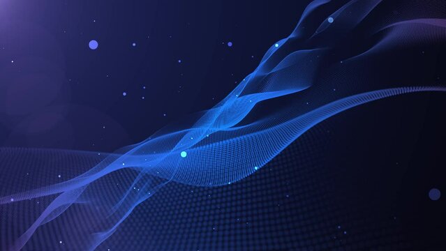 Abstract loopable blue and violet wavy motion background. Concept of futuristic animation.	

