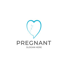 pregnant with love logo design vector
