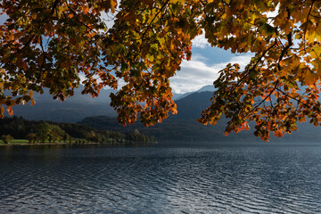 Lake Bohinj and Julian Alps in autumn,Slovenia