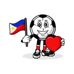 Mascot cartoon football love philippines flag design