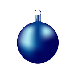 Blue christmas ball isolated on white background