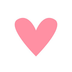 Pink heart on a white background