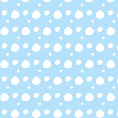 Falling snow repeating pattern on blue background