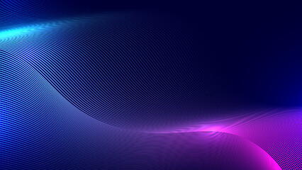 Abstract wave technology background with blue space light digital effect corporate concept