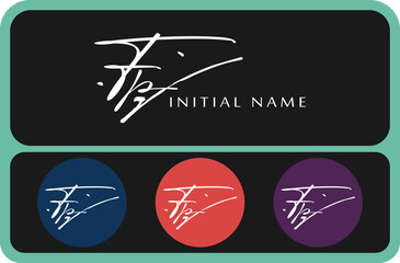 Fp F p initial handwriting Fp initial handwriting signature logo template vector hand lettering for designs or for identity