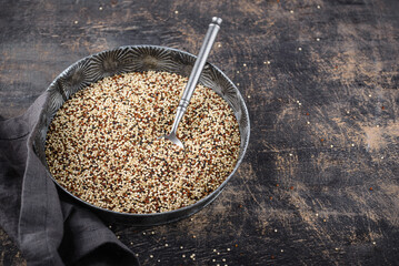 Red, white and brown quinoa.