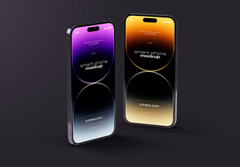 Smart Phone Mockup Design Deep Purple Color