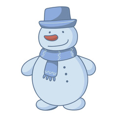 Christmas snowman line icon on white background