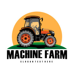 machine farm logo icon design vector