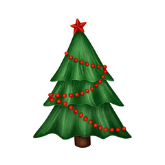 christmas tree isolated on transparent background