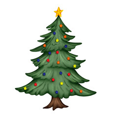 christmas tree isolated on transparent background