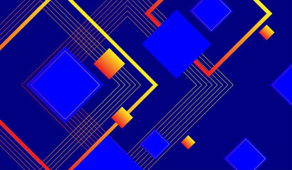 abstract geometri square shape blue,red,orange background.illustration vector.