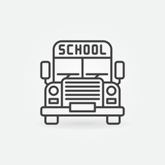 School Bus outline vector concept icon or sign