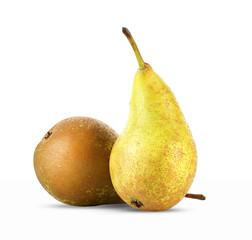 two ripe pear fruit