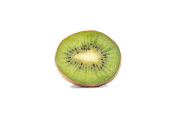 Obraz na płótnie Canvas kiwi fruit isolated over white background. Whole and sliced kiwi. 