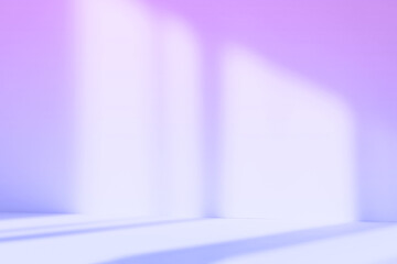 Abstract white studio background for product presentation. Empty room with shadows of window. Display product with blurred backdrop.