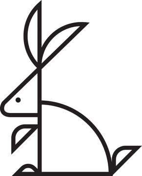 rabbit icon flatdesign