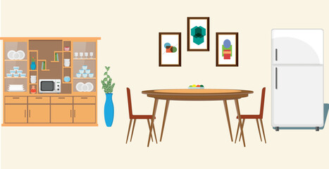 Home Decor interior furniture elements Illustration