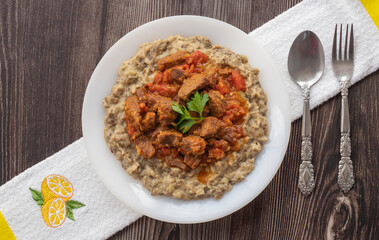 Hünkar liked one of the good dishes of Hatay city in Turkey 