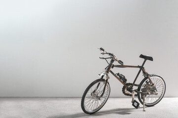 Fototapeta na wymiar A 1:6 scale bicycle miniature made of copper