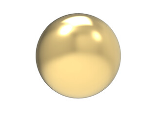 Yellow metal sphere. 3d render.