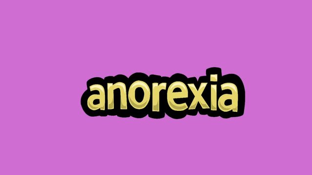 Pink screen animation video written ANOREXIA